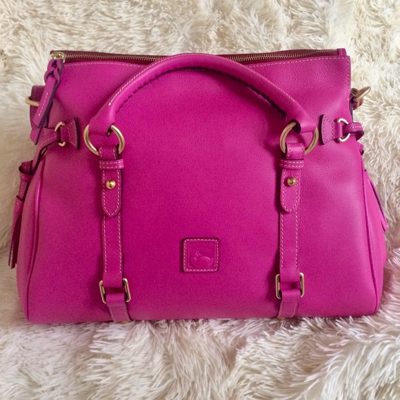 Dooney & Bourke Handbags - Dooney & Bourke Medium Raleigh Fuchsia Satchel